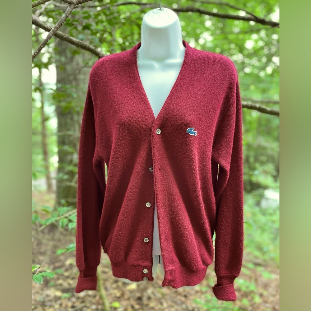 Vintage Izod Lacoste Maroon Cardigan